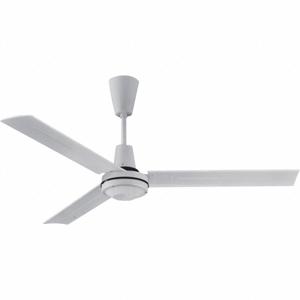 QMARK 48201C Commercial Ceiling Fan, 48 Inch Size, 3 Blades, Variable Speeds, 120VAC, White | CH6JZF 780U60