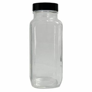 QORPAK GLC-01323 Bottle, 4 oz Labware Capacity - English, SCoated Glass, Includes Closure, Wide | CT8JDK 21RN97