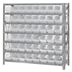 QUANTUM STORAGE SYSTEMS 1239-101CL Clear-View Shelf Bin, 12 x 36 x 39 Inch Size | CG9DCP