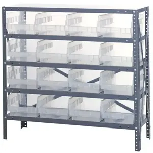 QUANTUM STORAGE SYSTEMS 1839-208CL Shelf Bin Unit, Clear-View, 18 x 36 x 39 Inch Size | CG9DGH