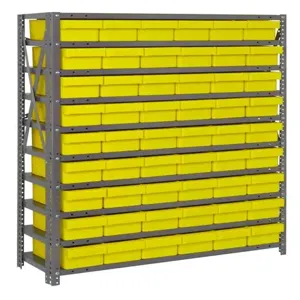 QUANTUM STORAGE SYSTEMS 1239-401 Open Shelving With Drawer, 12 x 36 x 39 Inch Size, 7 Shelves | CG9EPA