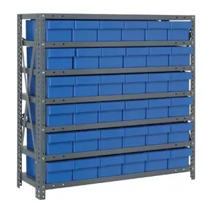 QUANTUM STORAGE SYSTEMS 1239-601 Open Shelving With Drawer, 12 x 36 x 39 Inch Size, 7 Shelves | CG9EPB