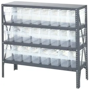 QUANTUM STORAGE SYSTEMS 1239-SB801CL Shelf Bin Unit, Clear-View, 12 x 36 x 39 Inch Size | CG9DED