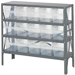 QUANTUM STORAGE SYSTEMS 1239-SB802CL Shelf Bin Unit, Clear-View, 12 x 36 x 39 Inch Size | CG9DEE