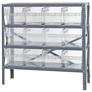 QUANTUM STORAGE SYSTEMS 1839-SB808CL Shelf Bin Unit, Clear-View, 18 x 36 x 39 Inch Size | CG9DEP