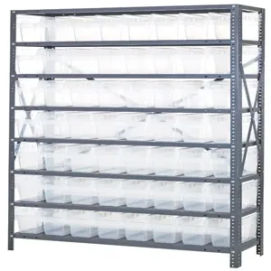 QUANTUM STORAGE SYSTEMS 1875-SB803CL Shelf Bin Unit, Clear-View, 18 x 36 x 75 Inch Size | CG9DER