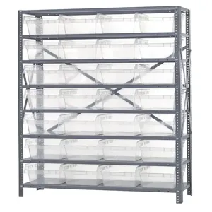 QUANTUM STORAGE SYSTEMS 1275-SB807CL Shelf Bin Unit, Clear-View, 12 x 36 x 75 Inch Size | CG9DEK