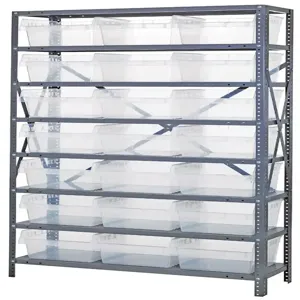 QUANTUM STORAGE SYSTEMS 1875-SB810CL Shelf Bin Unit, Clear-View, 18 x 36 x 75 Inch Size | CG9DEV