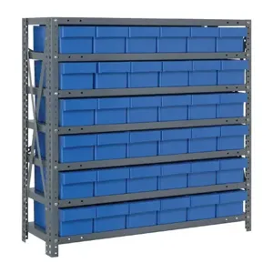 QUANTUM STORAGE SYSTEMS 2439-603 Open Shelving With Drawer, 24 x 36 x 39 Inch Size, 7 Shelves | CG9EPR