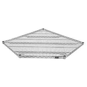 QUANTUM STORAGE SYSTEMS 2442CRNC Corner Wire Shelf, Chrome, 5 Sided, 24 x 42 Inch Size | CG9CVB