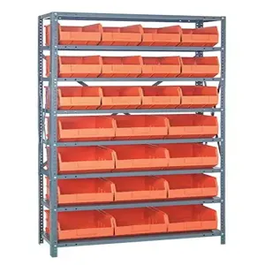 QUANTUM STORAGE SYSTEMS 2475-483485 Steel Shelving System, Stackable Shelf Bin, 12 x 36 x 75 Inch Size, 8 Shelves | CG9HCJ