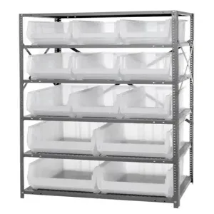 QUANTUM STORAGE SYSTEMS 2475-953954CL Shelf Unit, Clear-View, Heavy-Duty Steel, 24 x 36 x 74 Inch Size, 6 Shelves | CG9DCA