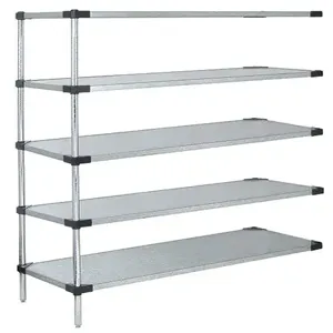 QUANTUM STORAGE SYSTEMS AD74-2130SG-5 Wire Shelving, 5 Shelf Add-On, 21 x 30 x 74 Inch Size, Galvanized Steel | CG9TNH