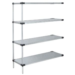 QUANTUM STORAGE SYSTEMS AD74-1848SG Wire Shelving, 4 Shelves Add-On, 18 x 48 x 74 Inch Size, Galvanized Steel | CG9KPD