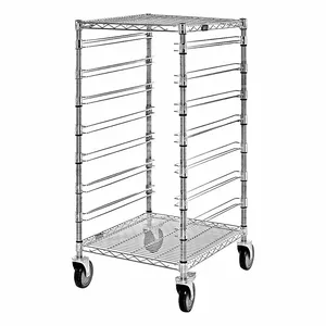 QUANTUM STORAGE SYSTEMS BC212439M7 Bin Cart Without Bins, Chrome Finish, 24 x 21 x 45 Inch Cart, 7 Levels | CG9CWA