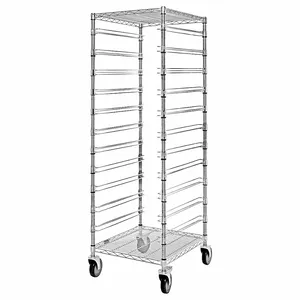 QUANTUM STORAGE SYSTEMS BC212469M11 Bin Cart Without Bins, Chrome Finish, 24 x 21 x 69 Inch Cart, 11 Levels | CG9CWD