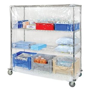 QUANTUM STORAGE SYSTEMS CC183674CV Wire Shelving Cart Cover, Clear Vinyl, 18 x 36 x 74 Inch Size | CG9RPL
