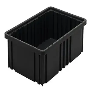 QUANTUM STORAGE SYSTEMS DG92050CO Conductive Dividable Grid Container, 16-1/2 x 10-7/8 x 5 Inch Size | CG9DJU