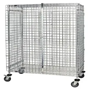 QUANTUM STORAGE SYSTEMS M2436-69SEC Wire Security Unit, Stem Caster, 24 x 36 x 69 Inch Size, Chrome | CG9HFC