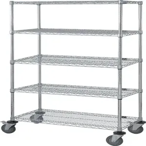 QUANTUM STORAGE SYSTEMS M2460C47-5 Mobile Cart, 5 Wire Shelf, 24 x 60 x 80 Inch Size | CG9JBB