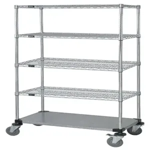 QUANTUM STORAGE SYSTEMS M2448CG47-5 Mobile Cart, 4 Wire/1 Solid Shelf, 24 x 48 x 80 Inch Size | CG9CQP