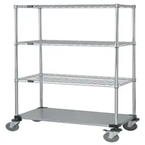 QUANTUM STORAGE SYSTEMS M2436CG47 Mobile Cart, 3 Wire/1 Solid Shelf, 24 x 36 x 80 Inch Size | CG9CNY