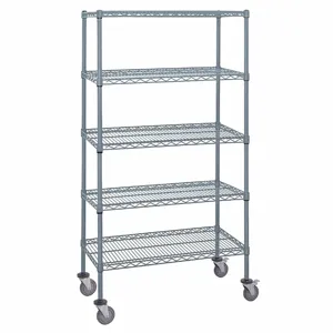 QUANTUM STORAGE SYSTEMS M1836GY47-5 Mobile Stem Caster Cart, 18 x 36 x 80 Inch Size, Dry/Wet, Split Sleeve, Gray | CT8JVQ 60TR94