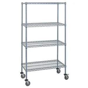 QUANTUM STORAGE SYSTEMS M1860GY47 Mobile Stem Caster Cart, 18 x 60 x 80 Inch Size, Dry/Wet, Split Sleeve, Gray | CT8JWG 60TR84