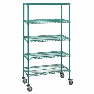 QUANTUM STORAGE SYSTEMS M1848P47-5 Mobile Stem Caster Cart, 18 x 48 x 80 Inch Size, Dry/Wet, Split Sleeve, Green | CT8JWA 60TT20