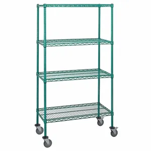 QUANTUM STORAGE SYSTEMS M1860P46 Mobile Stem Caster Cart, 18 x 60 x 69 Inch Size Dry/Wet, Split Sleeve, Green | CT8JWE 60TT03