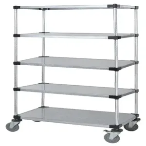 QUANTUM STORAGE SYSTEMS M2436SG47-5 Mobile Cart, 5 Solid Shelf, 24 x 36 x 80 Inch Size | CG9GFW