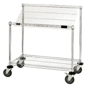 QUANTUM STORAGE SYSTEMS M1836SL34C Work Station Cart, Mobile, 18 x 36 x 40 Inch Size, Two Shelves | CG9HXE