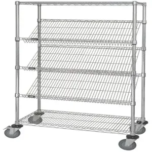 QUANTUM STORAGE SYSTEMS M2436SL6C Mobile Wire Shelving, Slanted, 24 x 36 x 63 Inch Size | CG9HWJ