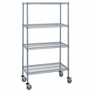 QUANTUM STORAGE SYSTEMS M1848GY47 Mobile Stem Caster Cart, 18 x 48 x 80 Inch Size, Dry/Wet, Split Sleeve, Gray | CT8JVY 60TR83