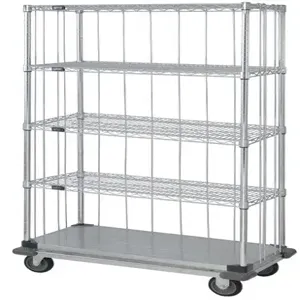 QUANTUM STORAGE SYSTEMS MD2448CG47RE-5 Wire Shelf Cart, 3 Sided Dolly Base With Rods And Tabs, 24 x 48 x 81 Inch Size | CG9HZH