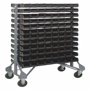 QUANTUM STORAGE SYSTEMS QRU-12D-210-192BK+QRU-MOB Double Mobile Bin Rail Unit 192 Bin Black | AF4UGJ 9KC40