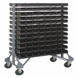 QUANTUM STORAGE SYSTEMS QRU-12D-220-192BK+QRU-MOB Double Mobile Bin Rail Unit 192 Bin Black | AF4ZGD 9RYD5