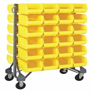 QUANTUM STORAGE SYSTEMS QRU-12D-240-48YL+QRU-MOB Double Mobile Bin Rail Unit 48 Bin Yellow | AF4RMR 9GW58