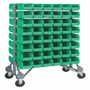 QUANTUM STORAGE SYSTEMS QRU-16D-230-96GN+QRU-MOB Double Mobile Bin Rail Unit 96 Bin Green | AF3XXA 8ERP2