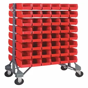 QUANTUM STORAGE SYSTEMS QRU-16D-230-96RD+QRU-MOB Double Mobile Bin Rail Unit 96 Bin Red | AF6AUK 9UE58