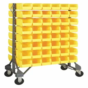 QUANTUM STORAGE SYSTEMS QRU-16D-230-96YL+QRU-MOB Double Mobile Bin Rail Unit 96 Bin Yellow | AF3XUY 8ENP2