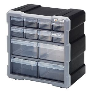QUANTUM STORAGE SYSTEMS PDC-12BK Plastic Drawer Cabinet | CG9EVR