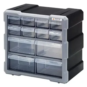 QUANTUM STORAGE SYSTEMS PDC-12BK Plastic Drawer Cabinet | CG9EVR