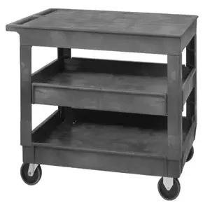 QUANTUM STORAGE SYSTEMS PFTC4026-33-3 Flat Top Shelf Cart, 40 x 26 x 32-1/2 Inch Size | CG9TRK