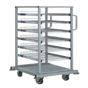 QUANTUM STORAGE SYSTEMS PS-SBC58-6S Partition Store Single Bay Cart, Wire Baskets | CG9ERM