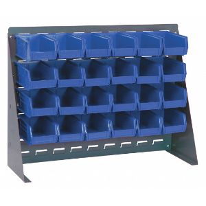 QUANTUM STORAGE SYSTEMS QBR-2721-220-24BL Louvered Bench Rack 27 x 8 x 21 Inch Blue | AF6CTX 9WUM3