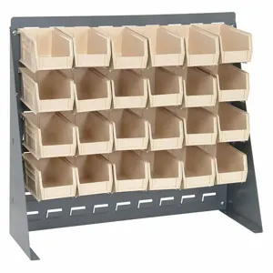 QUANTUM STORAGE SYSTEMS QBR-2721-220-24IV Louvered Bench Rack 27 x 8 x 21 Inch Ivory | AF3WWQ 8DUY8