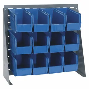 QUANTUM STORAGE SYSTEMS QBR-2721-230-12BL Louvered Bench Rack 27 x 11 x 21 Inch Blue | AF4GJQ 8VXK1