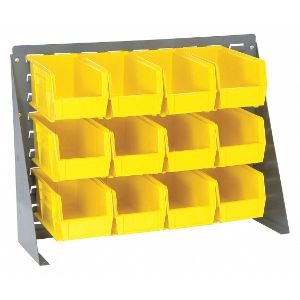 QUANTUM STORAGE SYSTEMS QBR-2721-230-12YL Louvered Bench Rack 27 x 11 x 21 Inch Yellow | AF4CNE 8PP61