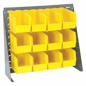 QUANTUM STORAGE SYSTEMS QBR-2721-230-12YL Louvered Bench Rack 27 x 11 x 21 Inch Yellow | AF4CNE 8PP61